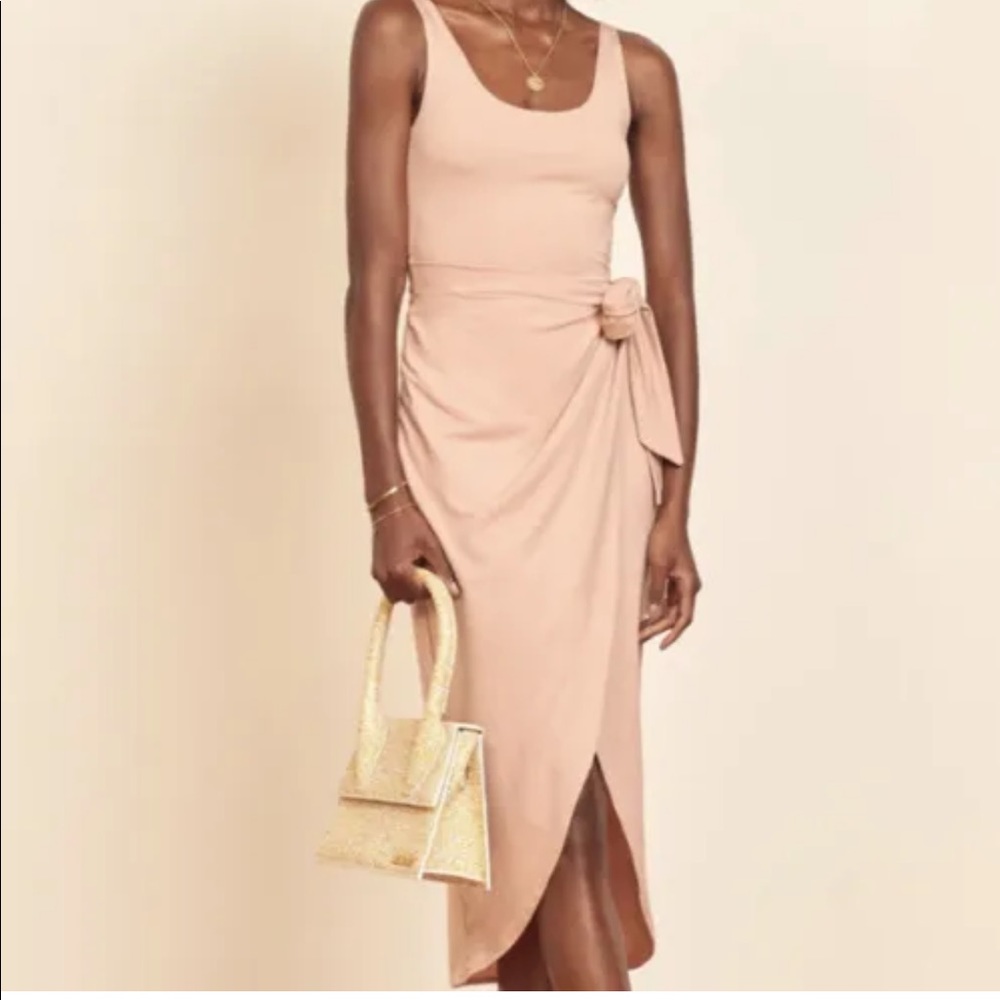 Reformation Jeans Kaila Sleeveless Wrap Dress Blush Size S NWOT